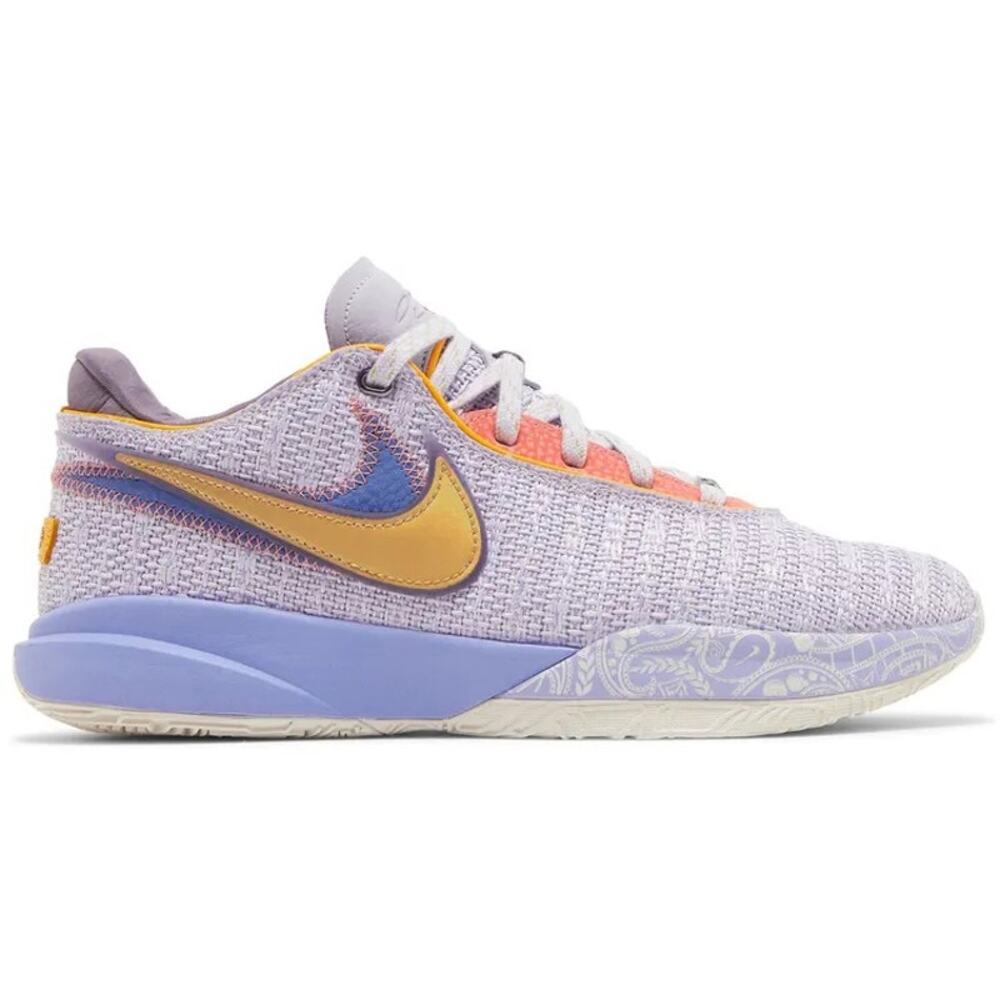 Nike Lebron 20 Low basketball purple gold lace men's sneakers SIZE 7.5‎